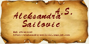 Aleksandra Sailović vizit kartica